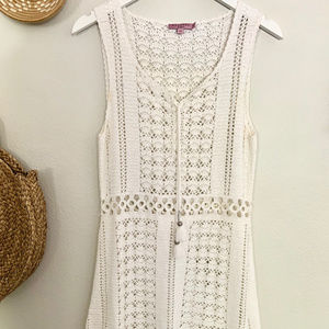 Calypso St. Barth White Crochet Swim Coverup